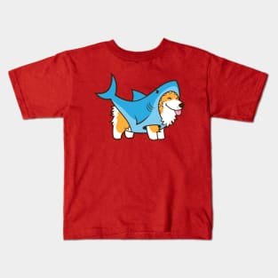 Corgi in a Shark Suit Kids T-Shirt